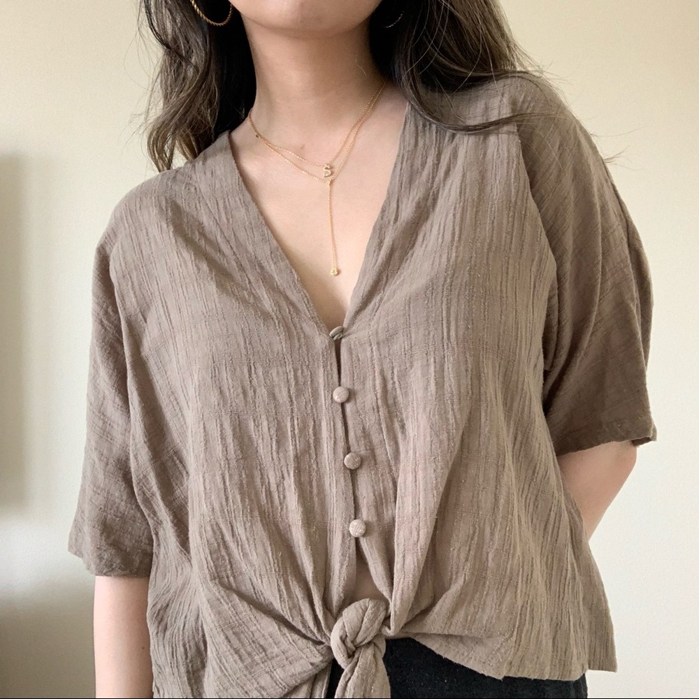 Taupe Crop Top